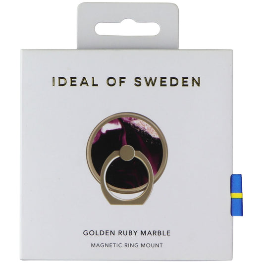 iDeal of Sweden Magnetic Ring Mount Grip/Stand - Golden Ruby Marble Cell Phone - Mounts & Holders iDeal of Sweden - Simple Cell Bulk Wholesale Pricing - USA Seller