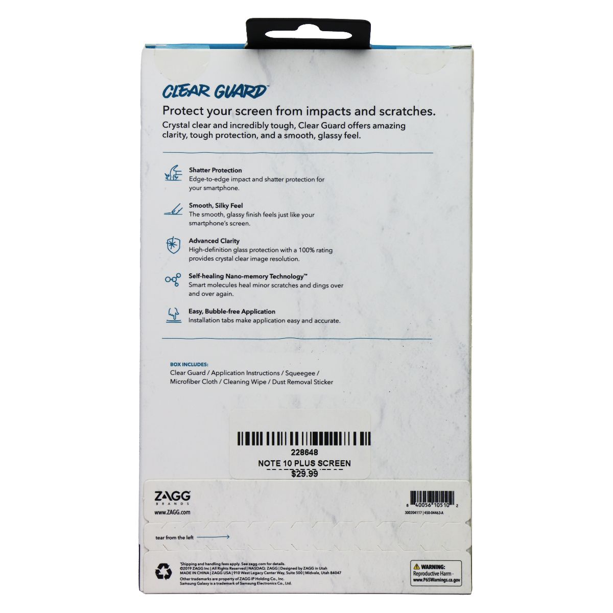 iFrogz Clear Guard Series Screen Protector for Samsung Galaxy Note10+ Cell Phone - Screen Protectors iFrogz - Simple Cell Bulk Wholesale Pricing - USA Seller