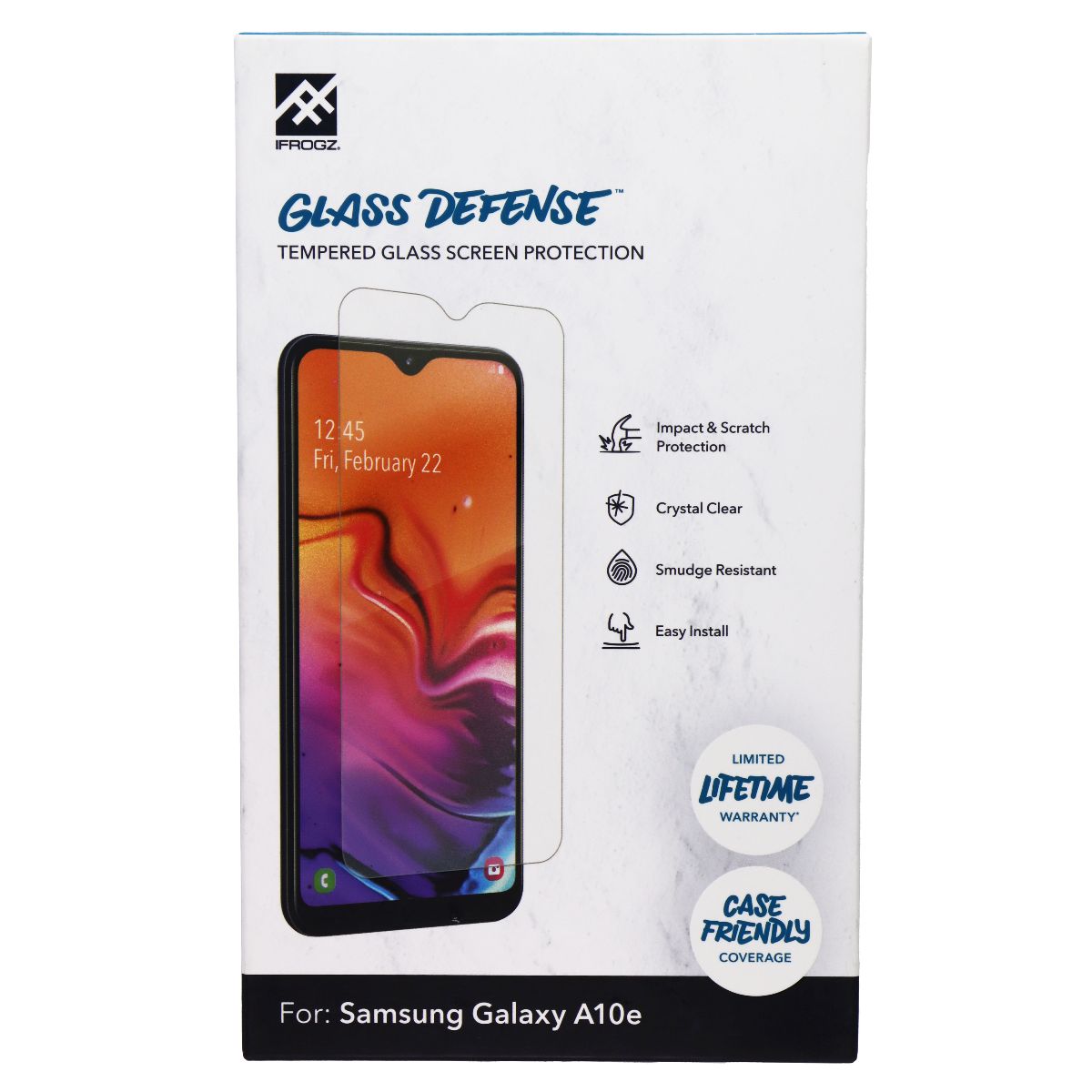 iFrogz Glass Defense Tempered Glass Screen Protection for Samsung Galaxy A10e Cell Phone - Screen Protectors iFrogz - Simple Cell Bulk Wholesale Pricing - USA Seller