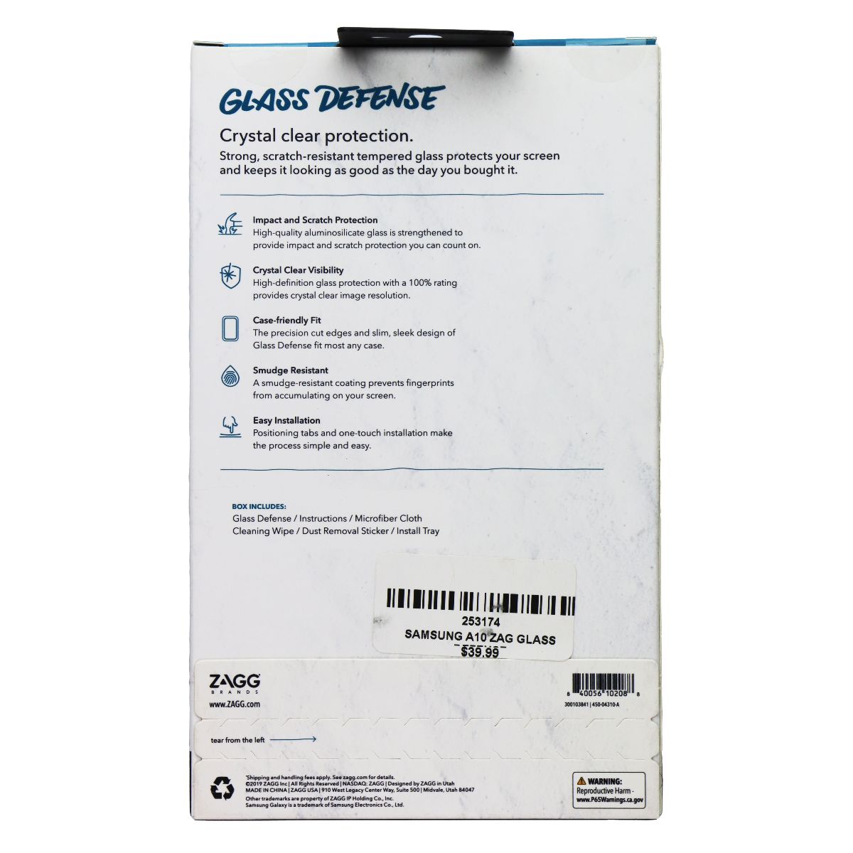 iFrogz Glass Defense Tempered Glass Screen Protection for Samsung Galaxy A10e Cell Phone - Screen Protectors iFrogz - Simple Cell Bulk Wholesale Pricing - USA Seller