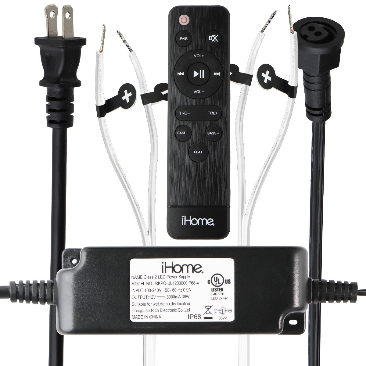 iHome Bluetooth Indoor/Outdoor 6.5-Inch (300W) Surround Sound Speakers - White Cell Phone - Audio Docks & Speakers iHome - Simple Cell Bulk Wholesale Pricing - USA Seller