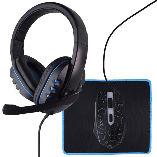 iLive Gaming Bundle - HEADSET / Mouse + Pad - Black (IAGMK22VP) *NO KEYBOARD Portable Audio - Headphones iLive - Simple Cell Bulk Wholesale Pricing - USA Seller