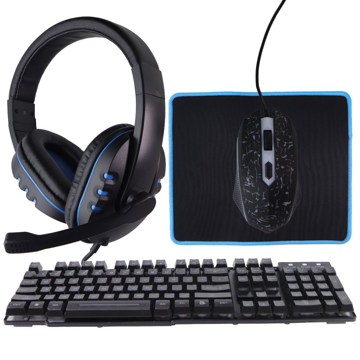 iLive Gaming Bundle - Headphones / Keyboard / Mouse + Pad - Black (IAGMK22VP) Gaming/Console - Accessory Bundles iLive - Simple Cell Bulk Wholesale Pricing - USA Seller