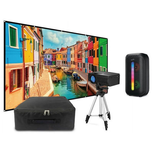 iLive Pop-Up Movie Theater Kit - Screen/Projector/Tripod/Speaker (THE2023BDL) TV, Video & Home Audio - Home Theater Projectors iLive - Simple Cell Bulk Wholesale Pricing - USA Seller