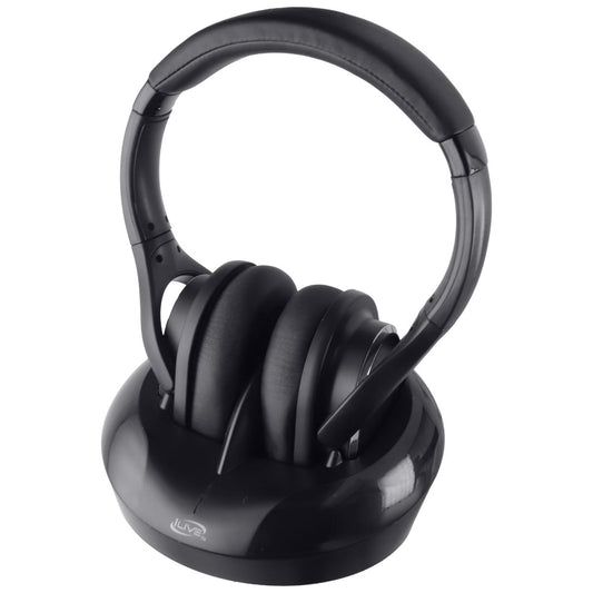 iLive RF Wireless Headphones with Charging Station - Black (IAHRF79B) Portable Audio - Headphones iLive - Simple Cell Bulk Wholesale Pricing - USA Seller