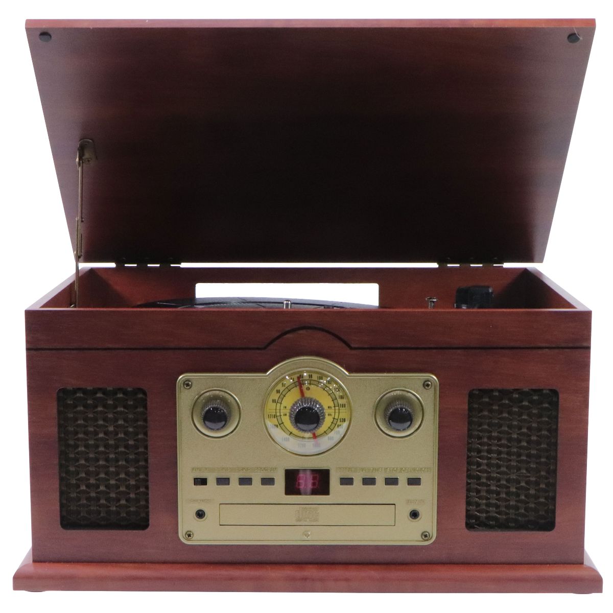 iLive 6-in-1 Bluetooth Turntable Music System - Brown Wood/Gold (ITTB610LW) Home Audio Stereos, Components - Record Players/Home Turntables iLive - Simple Cell Bulk Wholesale Pricing - USA Seller
