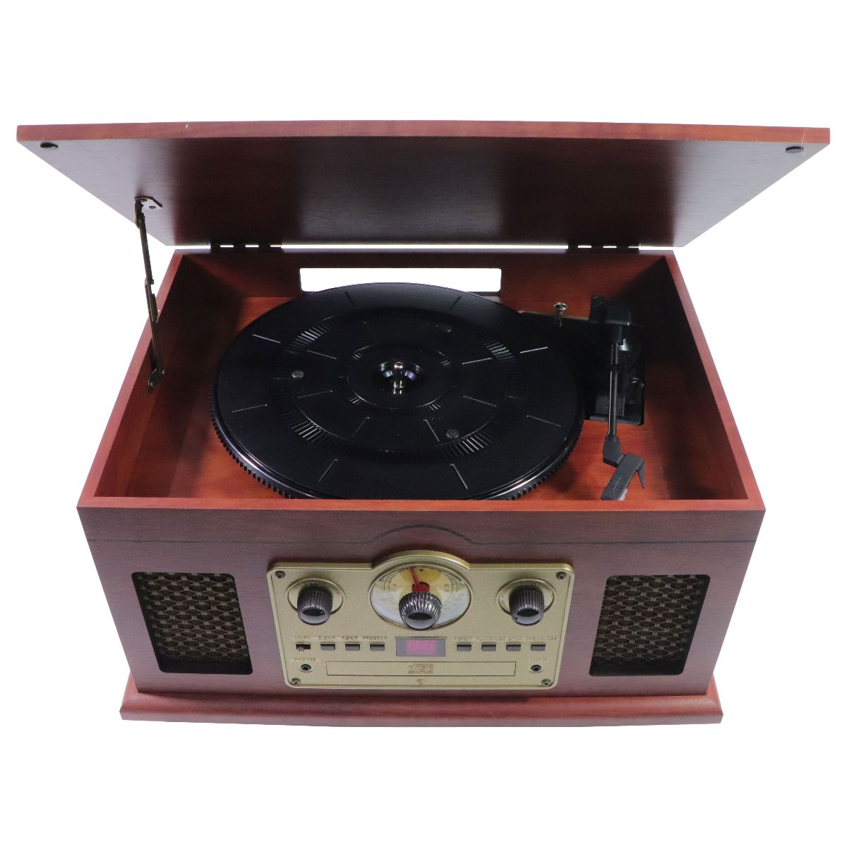 iLive 6-in-1 Bluetooth Turntable Music System - Brown Wood/Gold (ITTB610LW) Home Audio Stereos, Components - Record Players/Home Turntables iLive - Simple Cell Bulk Wholesale Pricing - USA Seller