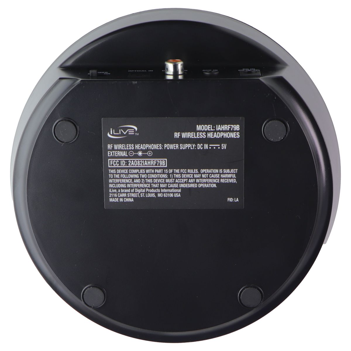 iLive RF Wireless Headphones Charging Dock (IAHRF79B) - Black