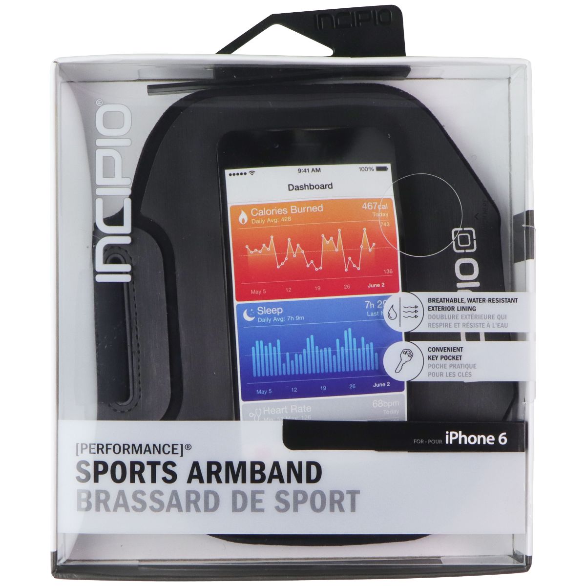 Incipio Performance Sport Armband for Apple iPhone 6/6s (4.7-in Devices) - Black Cell Phone - Armbands Incipio - Simple Cell Bulk Wholesale Pricing - USA Seller
