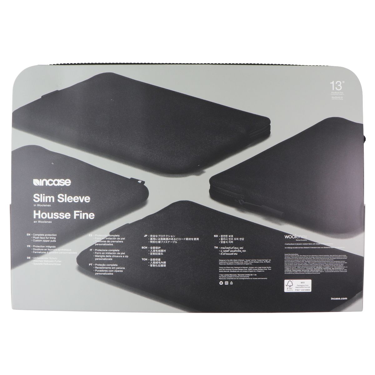 Incase Slim Sleeve with Woolenex for 13-inch MacBook - Graphite Computer Accessories - Laptop Cases & Bags Incase - Simple Cell Bulk Wholesale Pricing - USA Seller