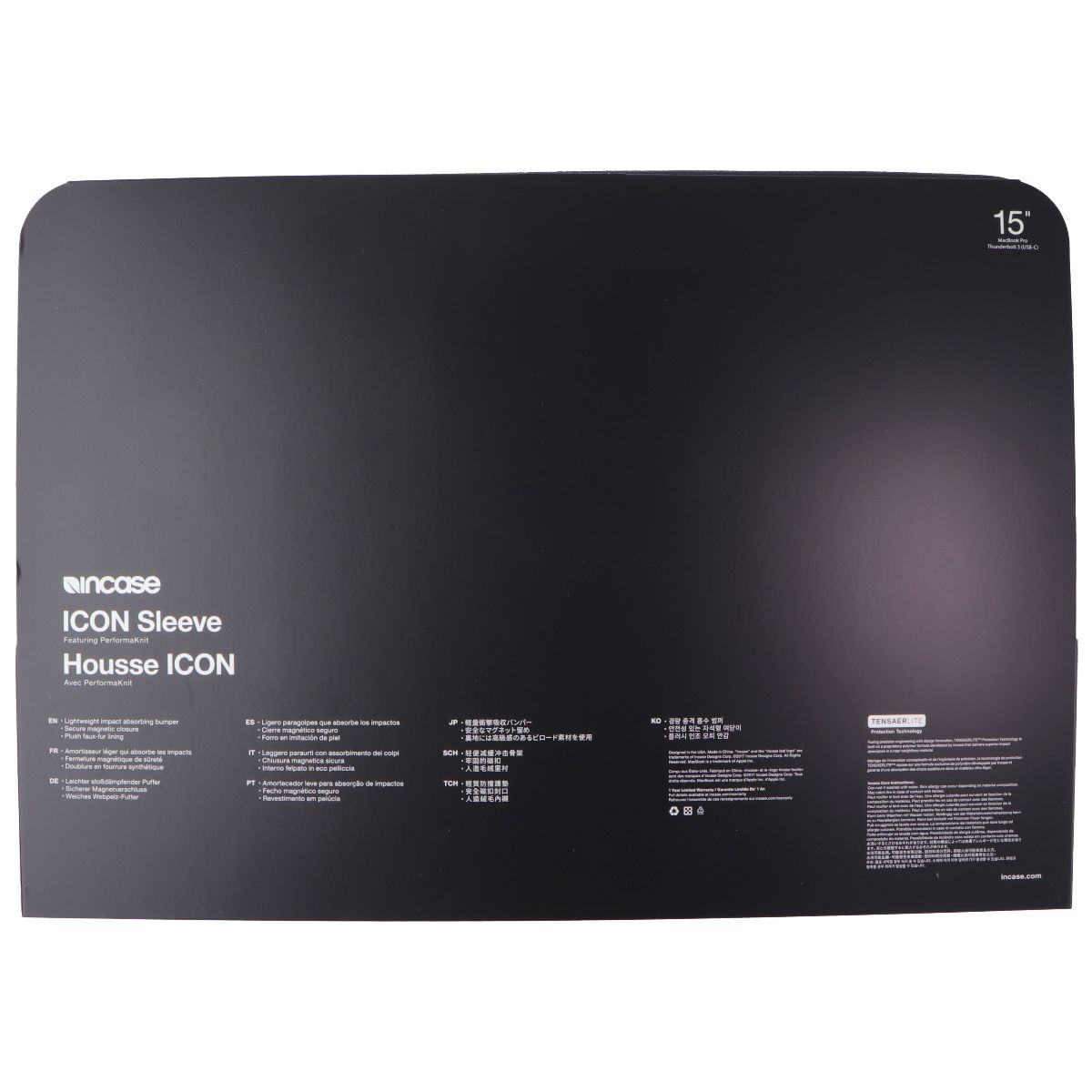 Incase Icon Series Sleeve for MacBook Pro 15-inch - Black Computer Accessories - Laptop Cases & Bags Incase - Simple Cell Bulk Wholesale Pricing - USA Seller