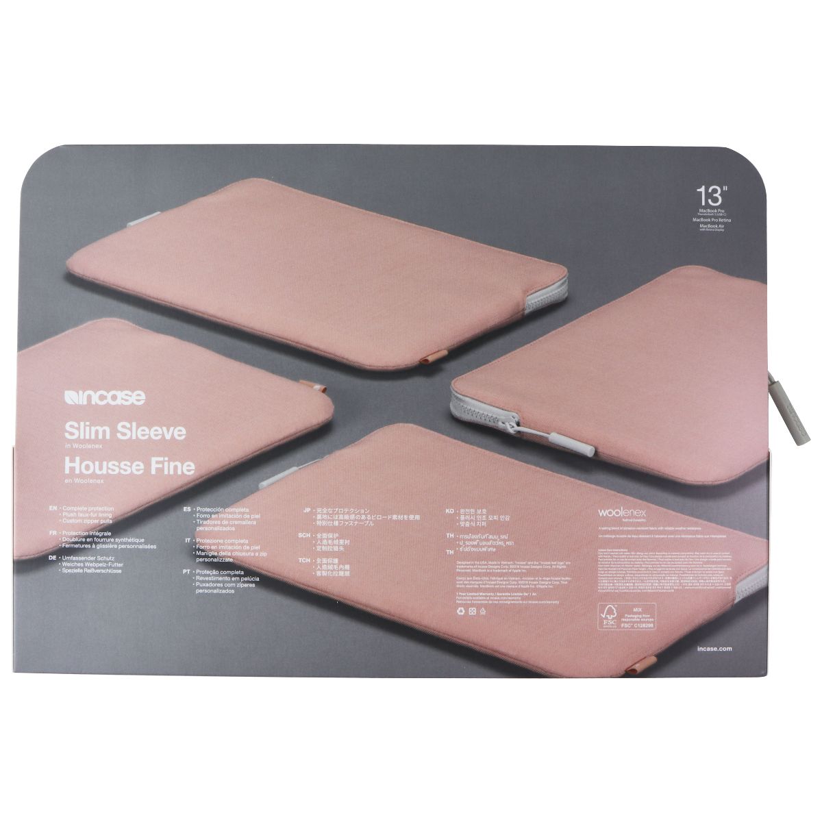 Incase Slim Sleeve for MacBook Pro Thunderbolt 3/Retina/Air - Blush Pink Computer Accessories - Laptop Cases & Bags Incase - Simple Cell Bulk Wholesale Pricing - USA Seller