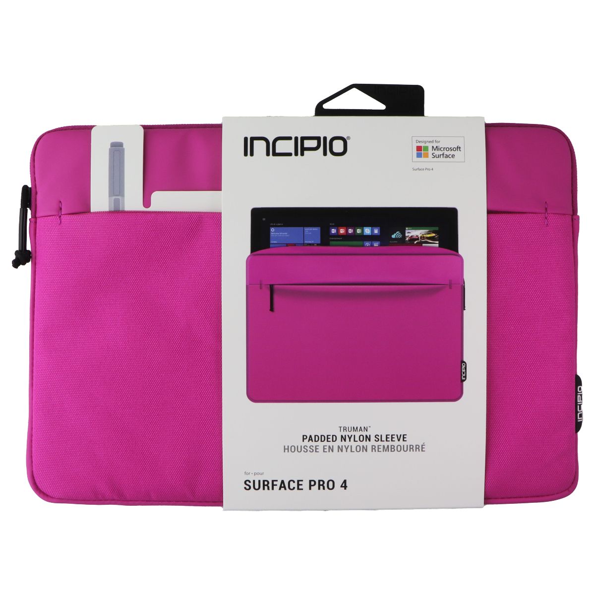 Incipio Padded Nylon Sleeve for Microsoft Surface Pro 4 - Pink Computer Accessories - Laptop Cases & Bags Incipio - Simple Cell Bulk Wholesale Pricing - USA Seller