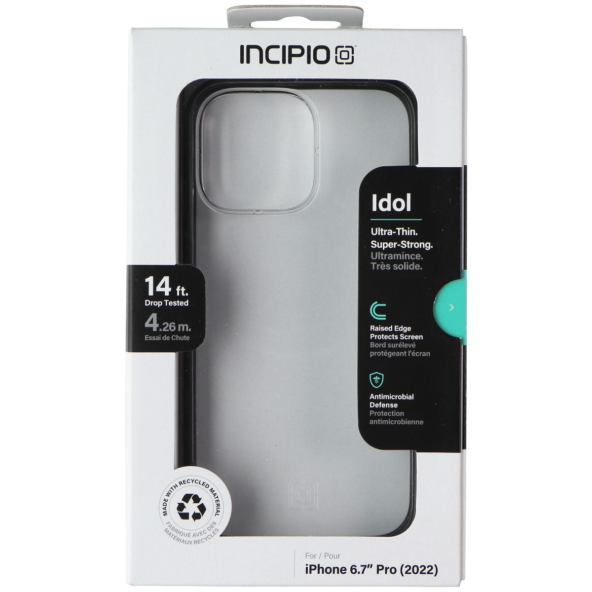 Incipio Idol Series Case for Apple iPhone 14 Pro Max - Black / Clear Cell Phone - Cases, Covers & Skins Incipio - Simple Cell Bulk Wholesale Pricing - USA Seller