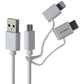InMotion (3.3-Ft) Multi-Tip Micro-USB to USB-A Charge/Sync Cable - White Cell Phone - Cables & Adapters InMotion - Simple Cell Bulk Wholesale Pricing - USA Seller