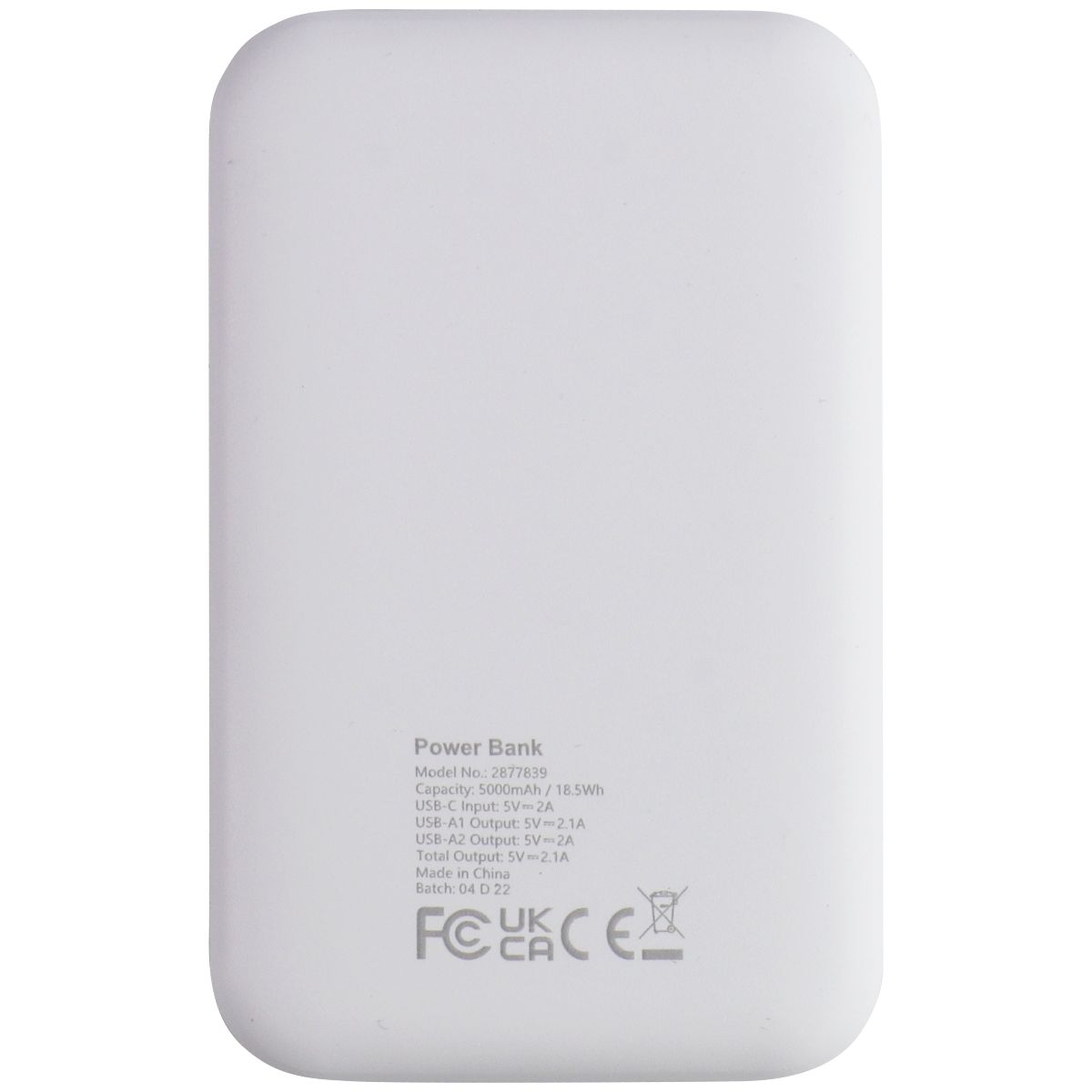 InMotion Power Bank with two USB-A ports 5000mAh (2877839) - White Cell Phone - Chargers & Cradles InMotion    - Simple Cell Bulk Wholesale Pricing - USA Seller