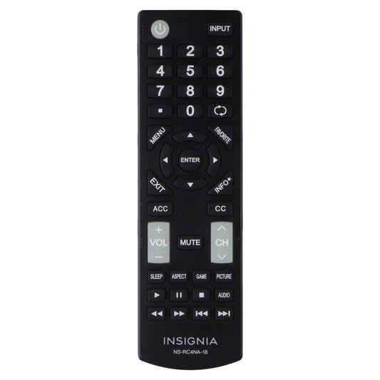 Insignia Remote Control (NS-RC4NA-18) for Select Insignia TVs - Black TV, Video & Audio Accessories - Remote Controls Insignia - Simple Cell Bulk Wholesale Pricing - USA Seller