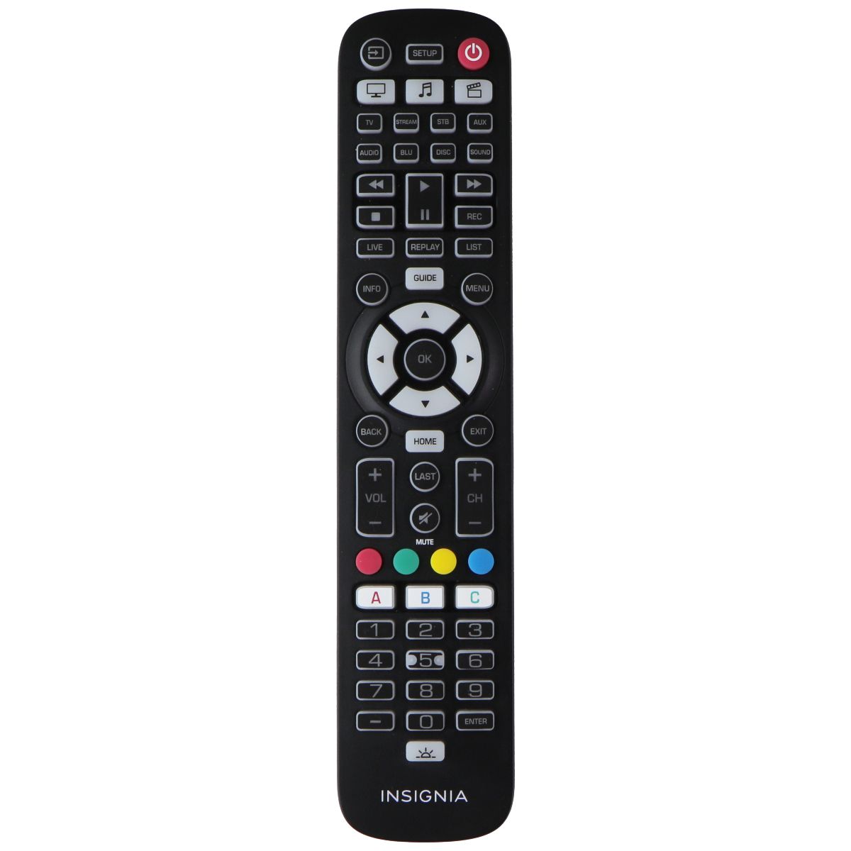 Insignia 8-Device Backlit Universal Remote - Black (NS-RMT8D21) TV, Video & Audio Accessories - Remote Controls Insignia    - Simple Cell Bulk Wholesale Pricing - USA Seller