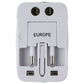 INSTEN Travel Universal Adapter for 150+ Countries - White (2075204) Cell Phone - Cables & Adapters Insten - Simple Cell Bulk Wholesale Pricing - USA Seller