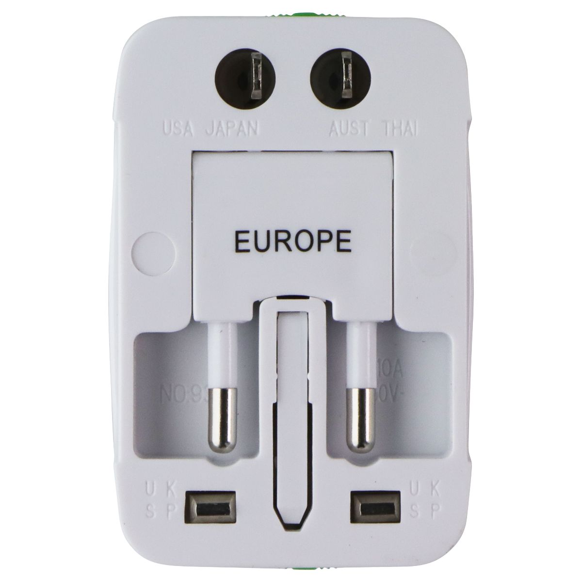 INSTEN Travel Universal Adapter for 150+ Countries - White (2075204) Cell Phone - Cables & Adapters Insten - Simple Cell Bulk Wholesale Pricing - USA Seller