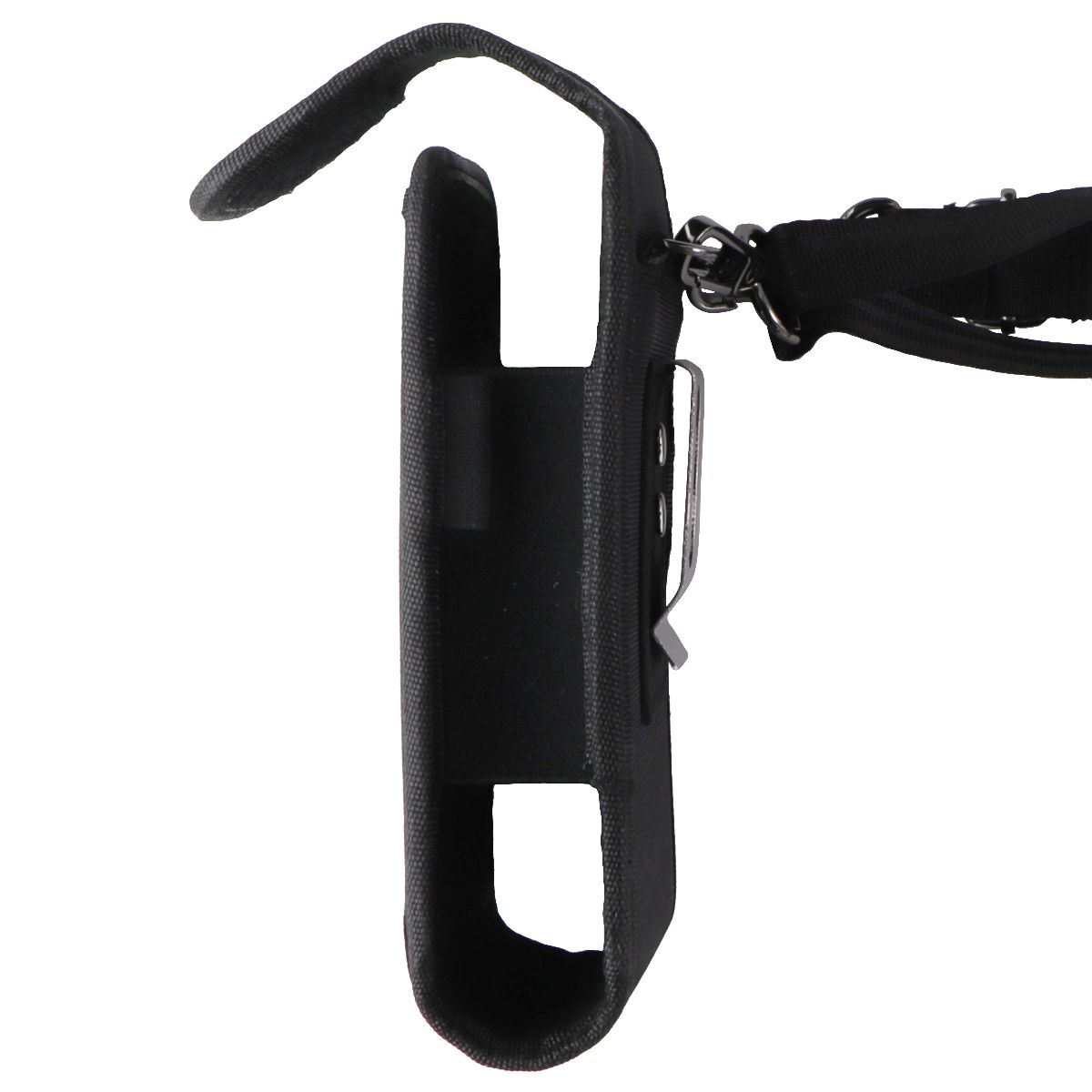 Nylon Pouch Holster Case & Neck Lanyard for Large Size Smartphones & More - Blk Cell Phone - Cases, Covers & Skins IPC Print - Simple Cell Bulk Wholesale Pricing - USA Seller