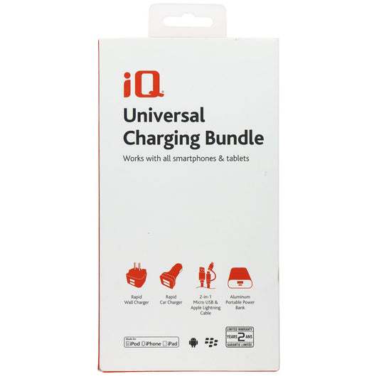 iQ (5V/3.4A) MFi Charging Bundle with Wall, Car, & Bank Chargers - White/Silver Cell Phone - Chargers & Cradles iQ    - Simple Cell Bulk Wholesale Pricing - USA Seller