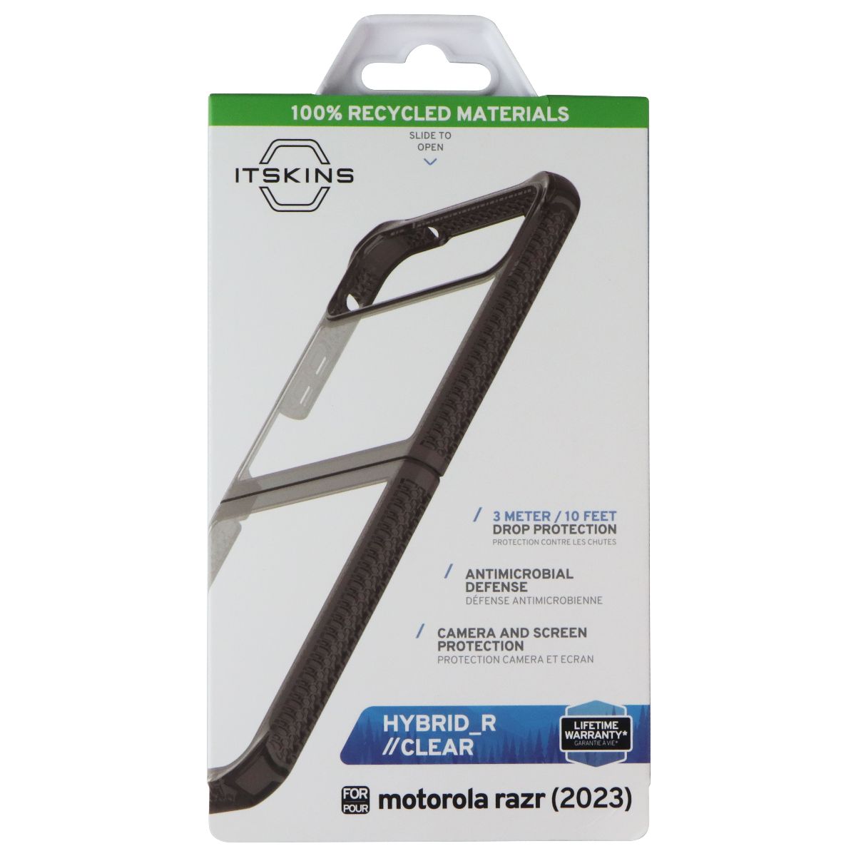 ITSKINS Hybrid_R // Clear Case for Motorola Razr (2023) - Black / Transparent Cell Phone - Cases, Covers & Skins ITSKINS - Simple Cell Bulk Wholesale Pricing - USA Seller