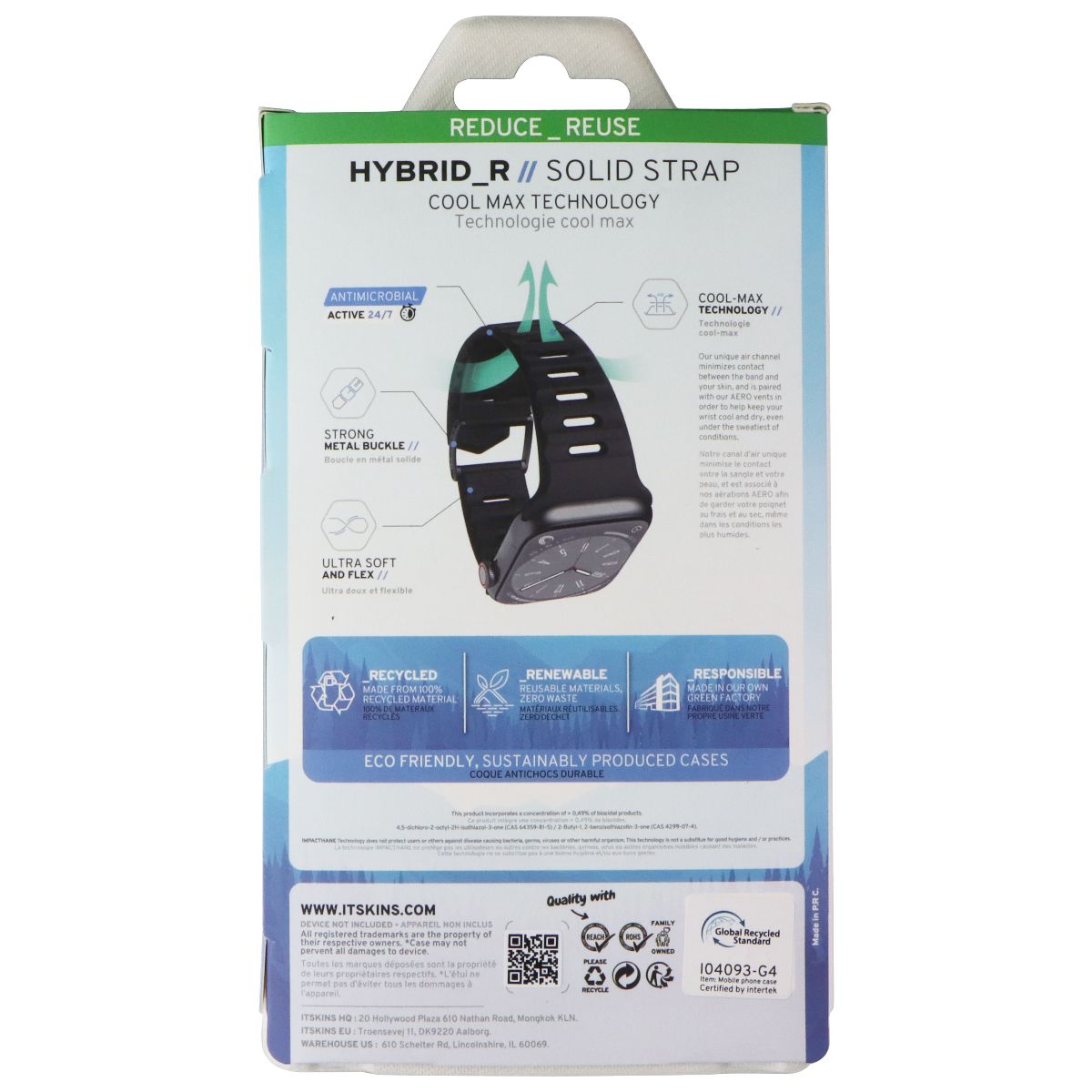 ITSKINS Hybrid R // Solid Strap for Apple Watch 8/7 (41mm) - Black Smart Watch Accessories - Watch Bands ITSKINS - Simple Cell Bulk Wholesale Pricing - USA Seller