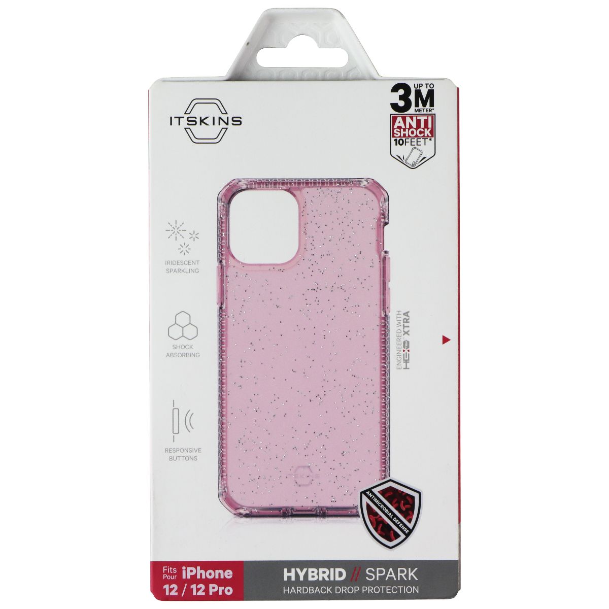 ITSKINS Hybrid // Spark Case for Apple iPhone 12 Pro / iPhone 12 - Sparkle Pink Cell Phone - Cases, Covers & Skins ITSKINS - Simple Cell Bulk Wholesale Pricing - USA Seller