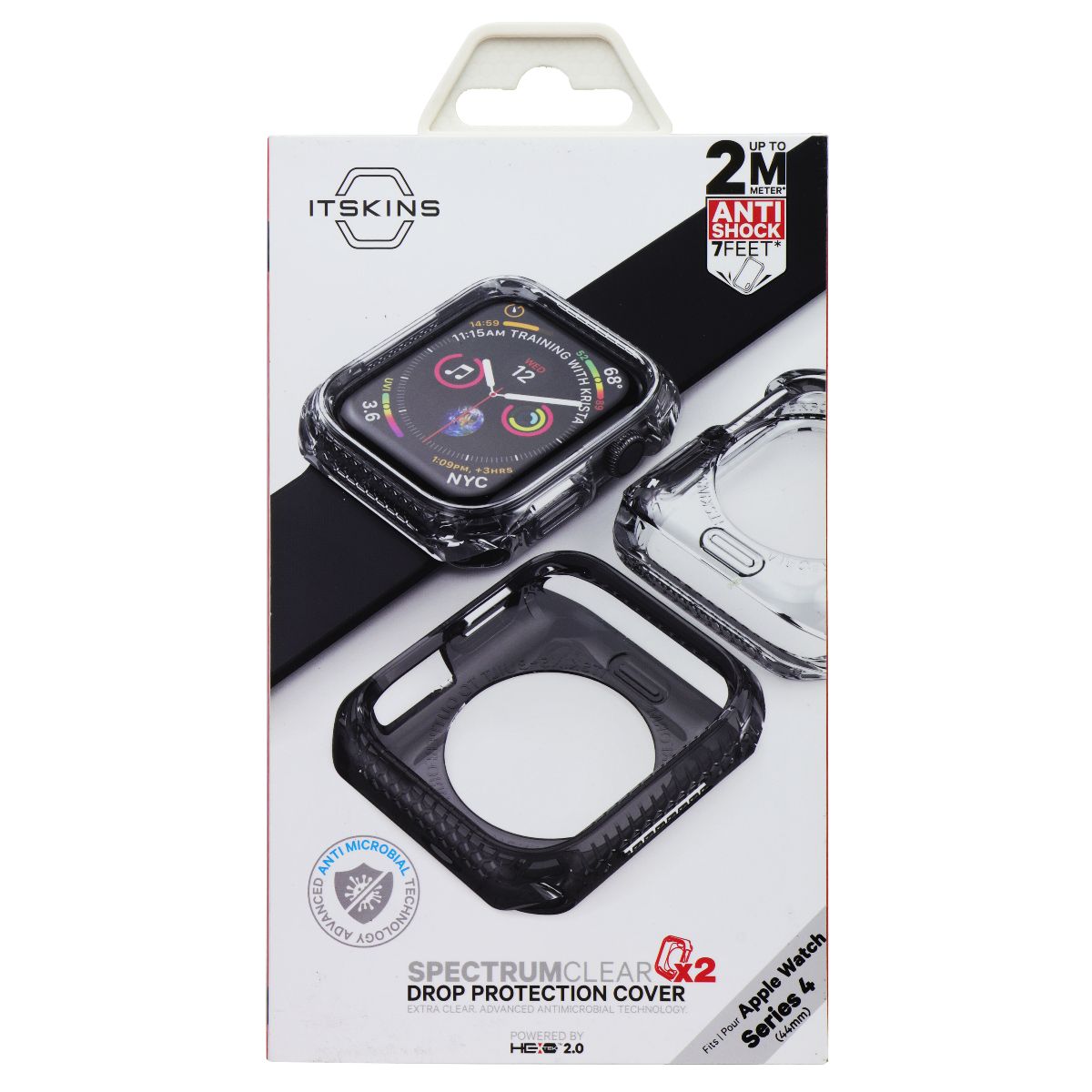 ITSKINS Spectrum Case for Apple Watch Series 4 (44mm) - Clear & Smoke (2 Pack)