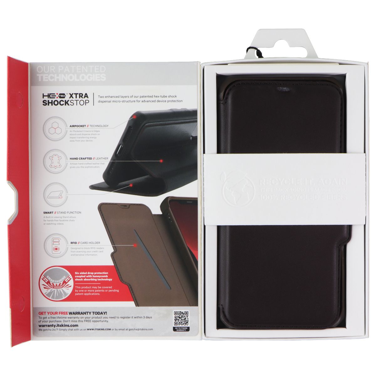 ITSKINS Hybrid // Folio Leather Wallet Case for Apple iPhone 12 Pro Max - Brown Cell Phone - Cases, Covers & Skins ITSKINS - Simple Cell Bulk Wholesale Pricing - USA Seller