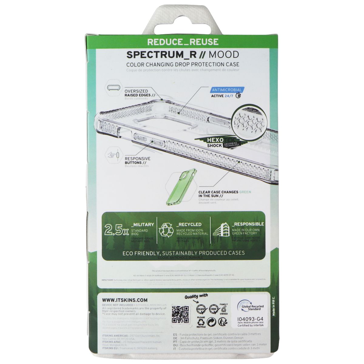 ITSKINS Spectrum_R // Mood Series Case for Apple iPhone 15 Pro - Clear / Green Cell Phone - Cases, Covers & Skins ITSKINS - Simple Cell Bulk Wholesale Pricing - USA Seller