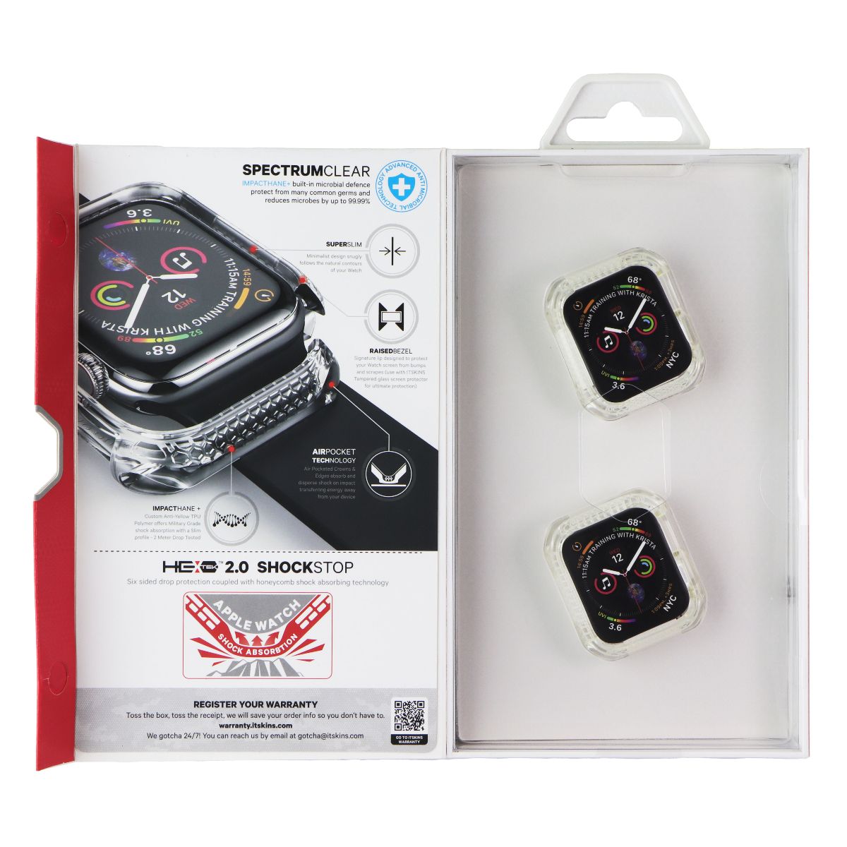 ITSKINS Spectrum Case for Apple Watch Series 4 (40mm) - Clear (2 Pack)