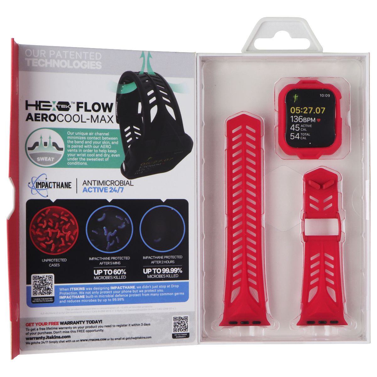 ITSKINS Spectrum Case & Band for Apple Watch SE/6/5/4 (40mm) - Red Smart Watch Accessories - Smart Watch Cases ITSKINS - Simple Cell Bulk Wholesale Pricing - USA Seller