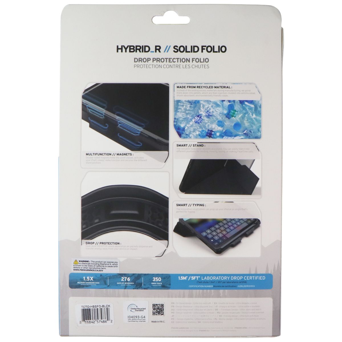 ITSKINS Hybrid_R // Solid Folio for TCL Tab NXT 5G - Black