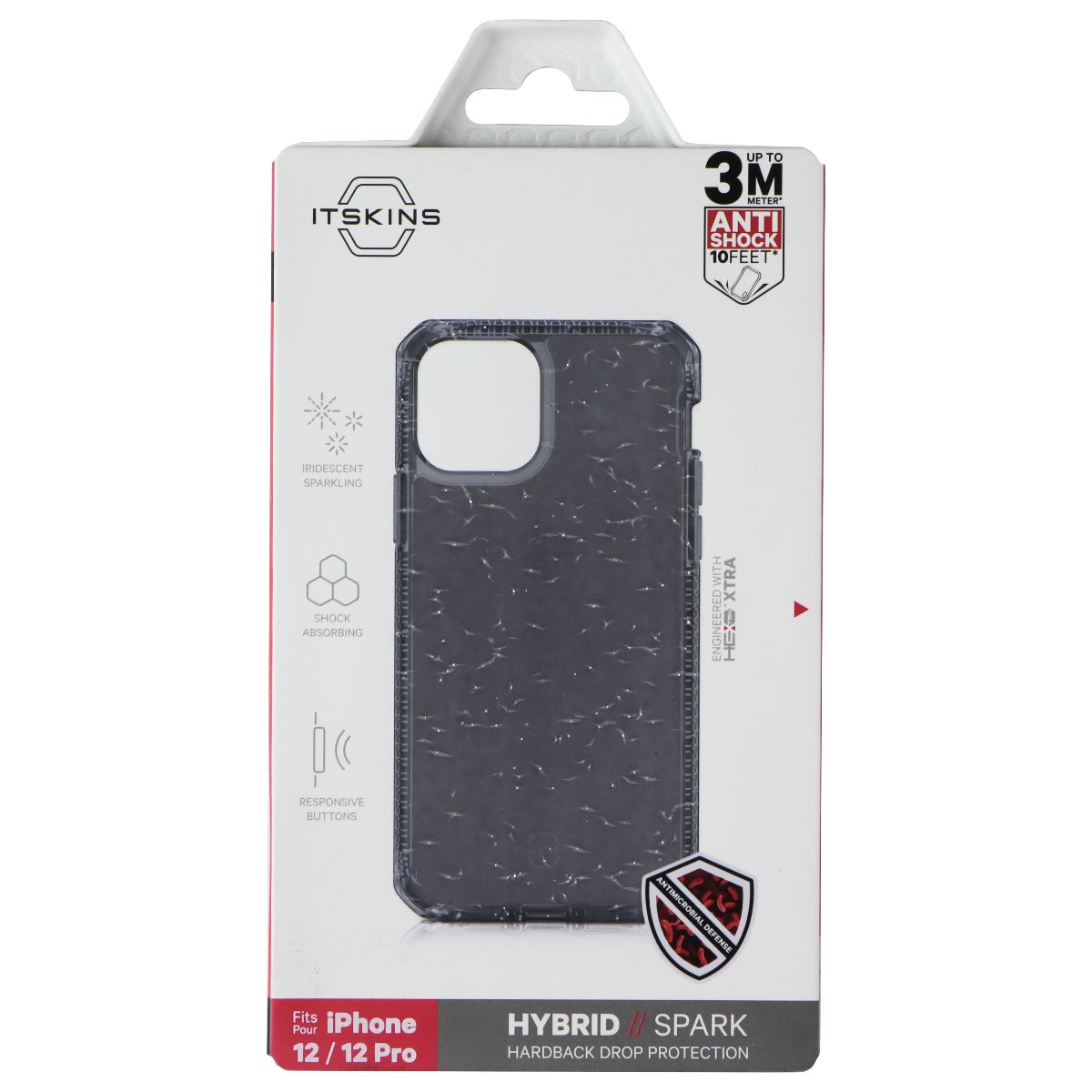 ITSKINS Hybrid // Spark Case for Apple iPhone 12 Pro / iPhone 12 - Sparkle Smoke Cell Phone - Cases, Covers & Skins ITSKINS - Simple Cell Bulk Wholesale Pricing - USA Seller