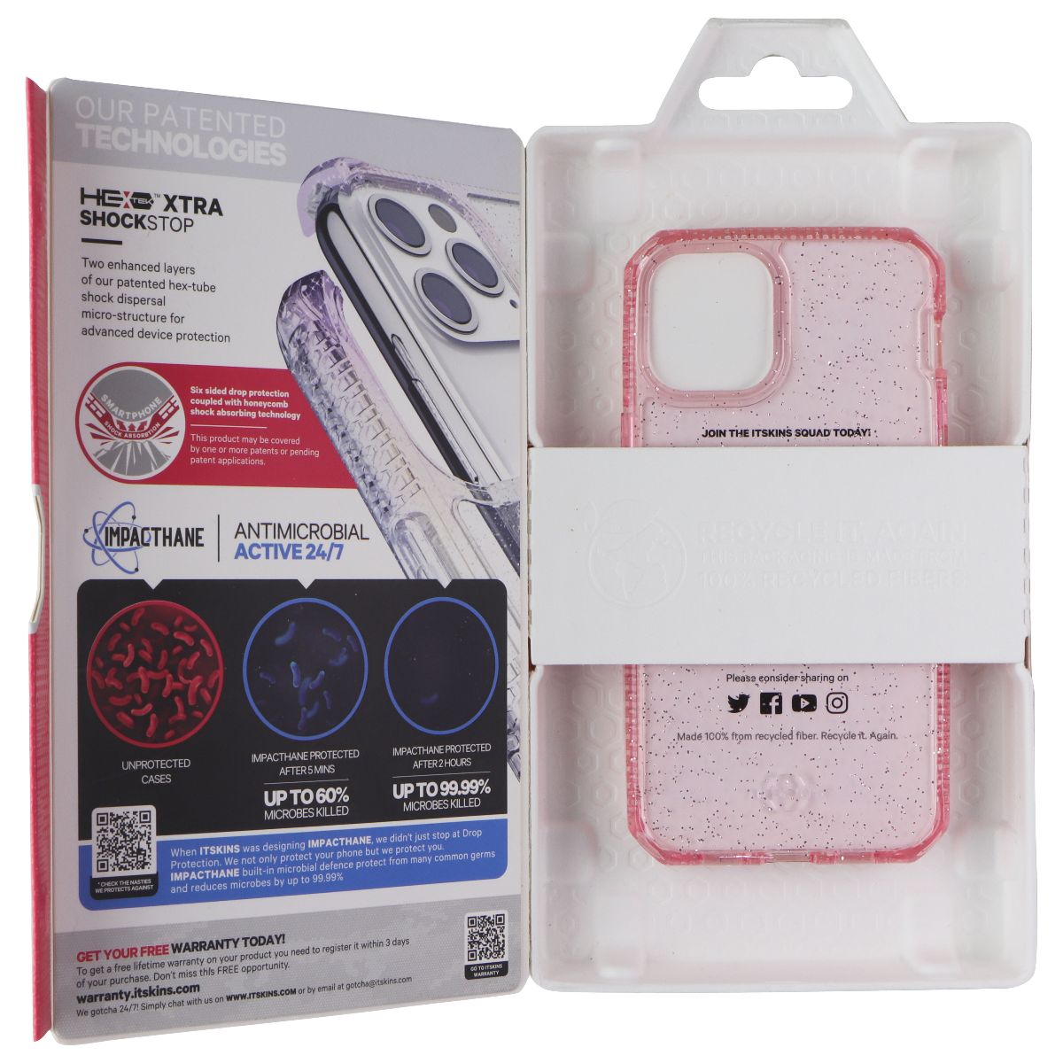 ITSKINS Hybrid // Spark Series Case for Apple iPhone 12 Mini - Sparkle Pink Cell Phone - Cases, Covers & Skins ITSKINS - Simple Cell Bulk Wholesale Pricing - USA Seller