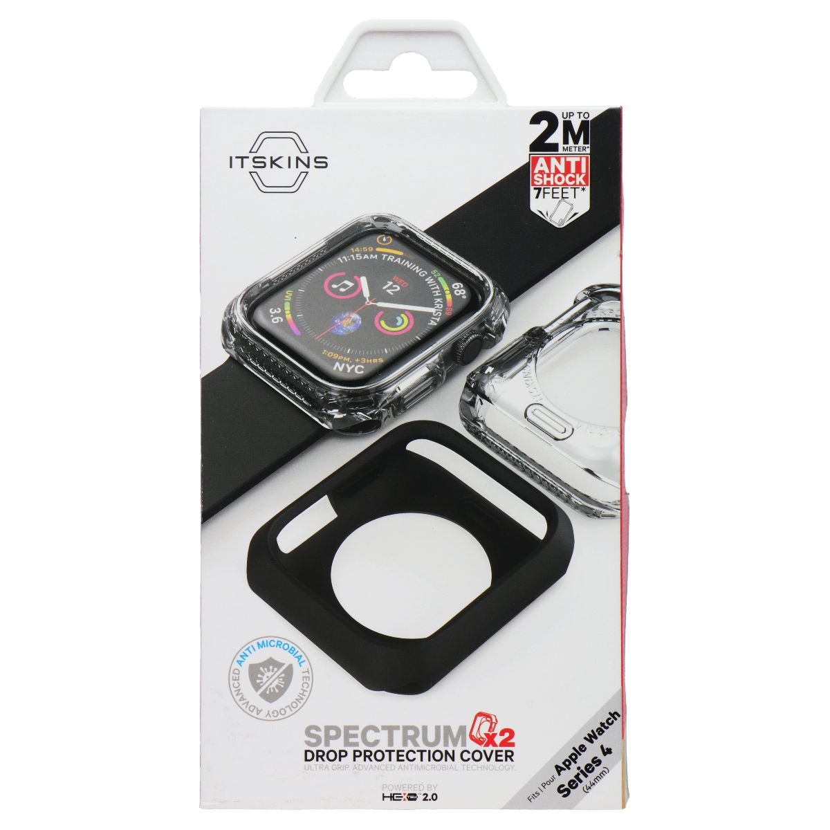 ITSKINS Spectrum Case (44mm) for Apple Watch Series 4 - Black & Clear (2 Pack)