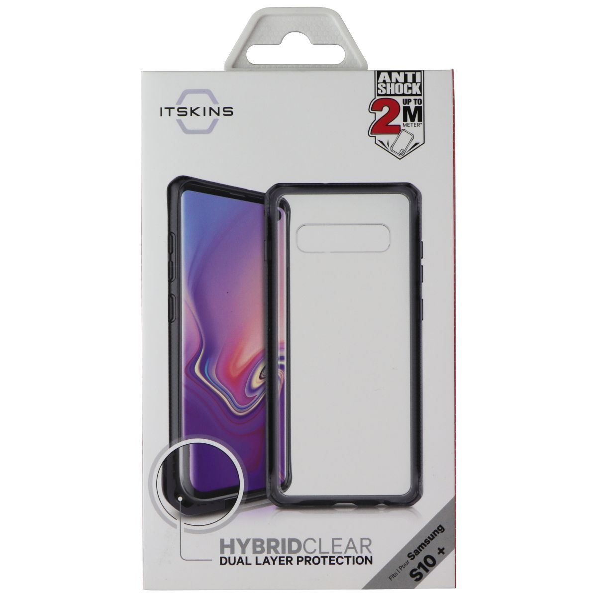 ITSKINS Hybrid // Clear Case for Samsung Galaxy S10+ (Plus) - Black/Transparent Cell Phone - Cases, Covers & Skins ITSKINS - Simple Cell Bulk Wholesale Pricing - USA Seller
