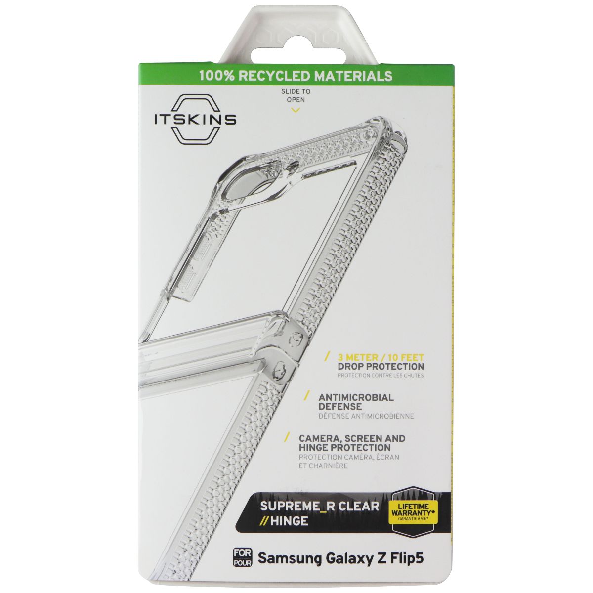 ITSKINS Supreme_R Clear // Hinge Case for Samsung Galaxy Z Flip5 - Transparent Cell Phone - Cases, Covers & Skins ITSKINS - Simple Cell Bulk Wholesale Pricing - USA Seller