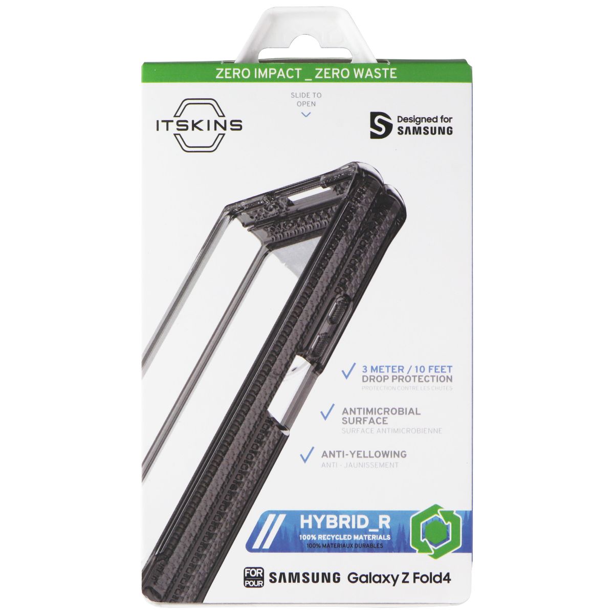 ITSKINS Hybrid_R Series Case for Samsung Galaxy Z Fold4 - Black/Transparent Cell Phone - Cases, Covers & Skins ITSKINS - Simple Cell Bulk Wholesale Pricing - USA Seller