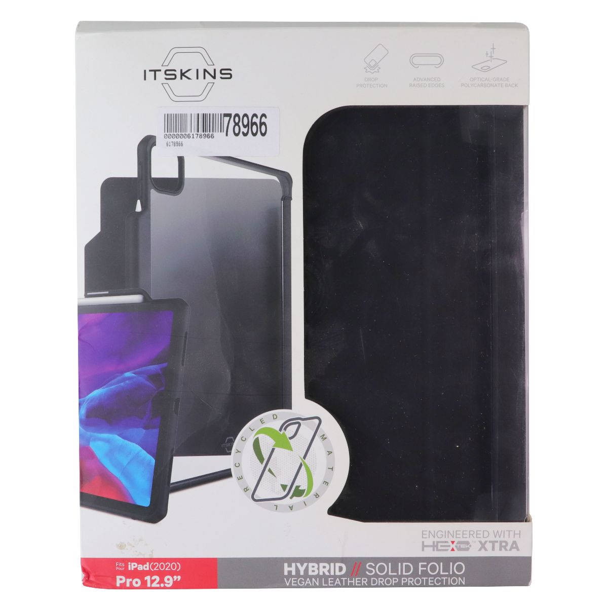 ITSKINS Hybrid // Solid Folio Case for Apple iPad Pro 12.9-inch (2020) - Black