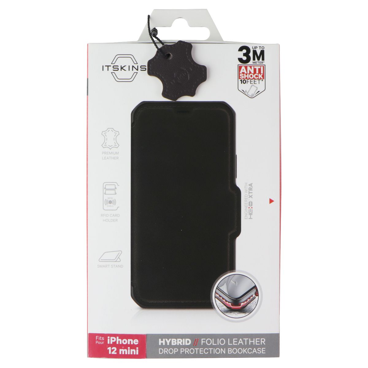 ITSKINS Hybrid // Folio Leather Wallet Case for Apple iPhone 12 Mini - Brown Cell Phone - Cases, Covers & Skins ITSKINS - Simple Cell Bulk Wholesale Pricing - USA Seller