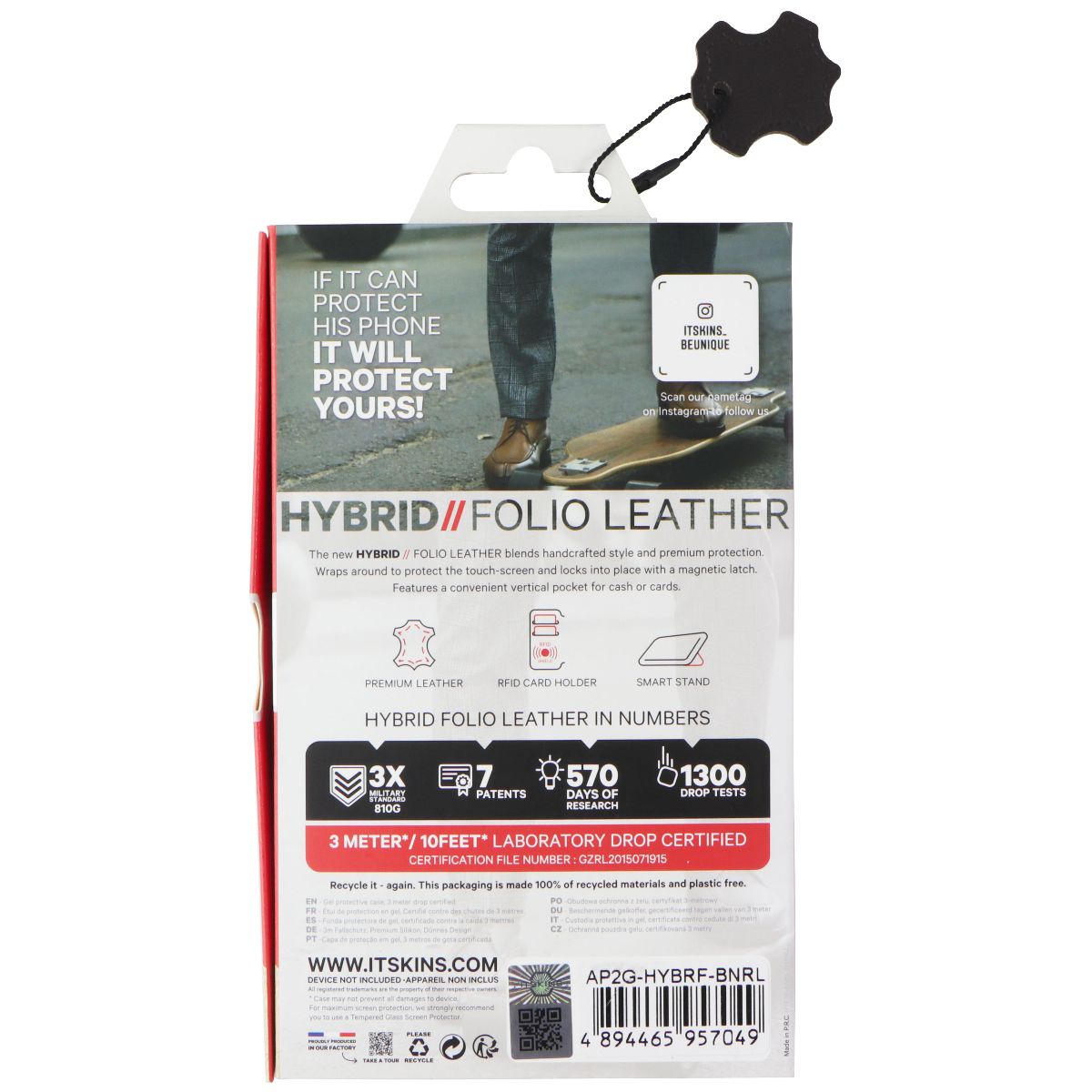 ITSKINS Hybrid // Folio Leather Wallet Case for Apple iPhone 12 Mini - Brown Cell Phone - Cases, Covers & Skins ITSKINS - Simple Cell Bulk Wholesale Pricing - USA Seller