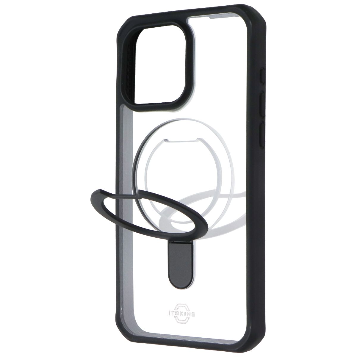 ITSKINS Hybrid_R // Stand Case for MagSafe for iPhone 15 Pro Max - Black/Clear