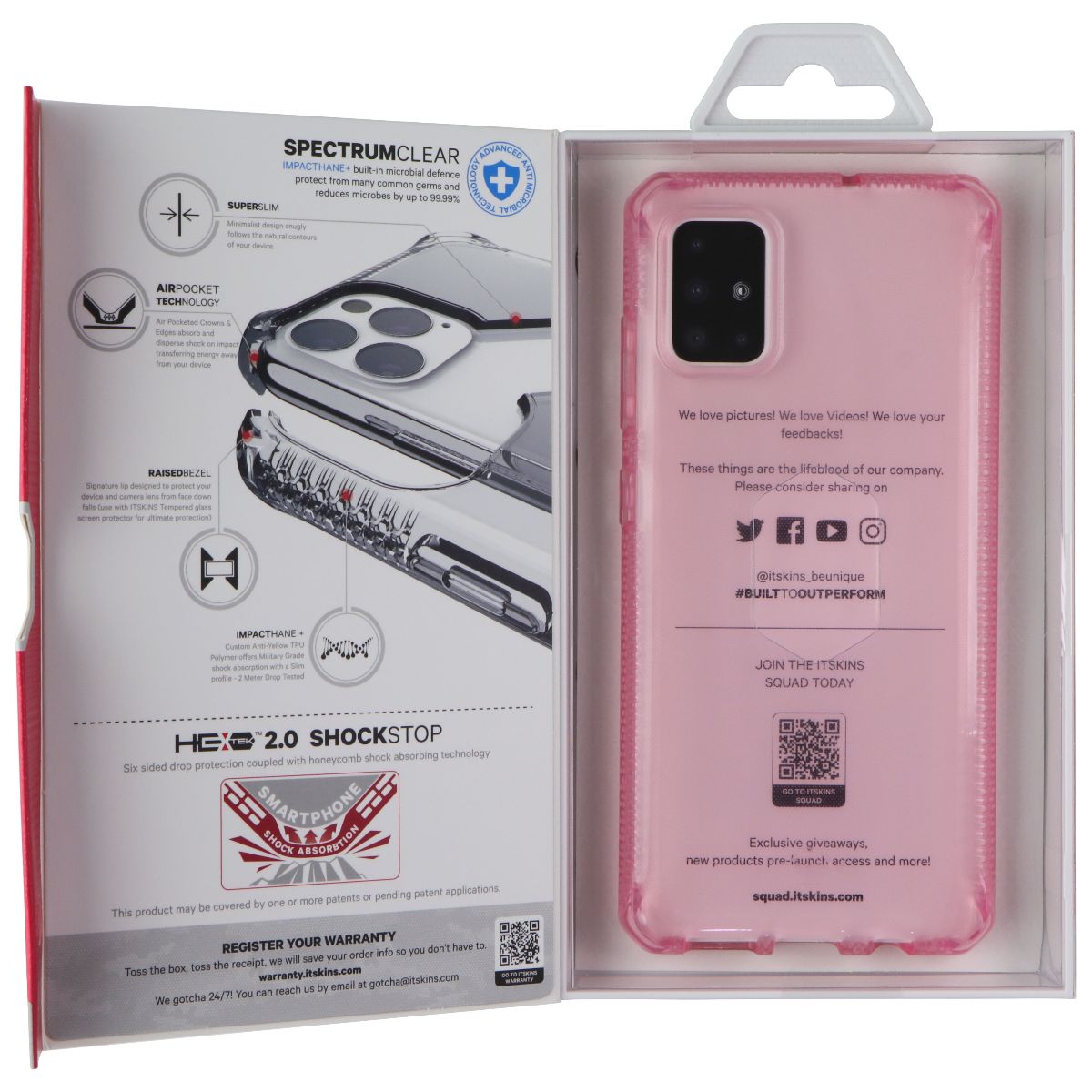 ITSKINS Spectrum Clear Series Gel Case for Samsung A51 - Pink Cell Phone - Cases, Covers & Skins ITSKINS - Simple Cell Bulk Wholesale Pricing - USA Seller