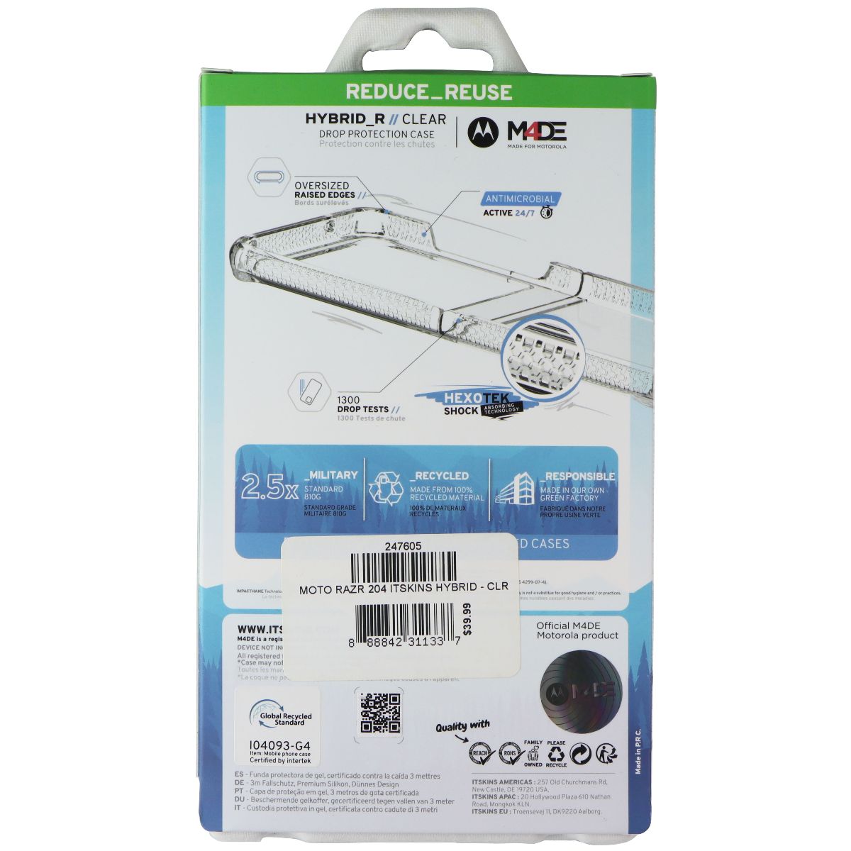 ITSKINS Hybrid_R Series Case for Motorola Razr (2024) - Clear