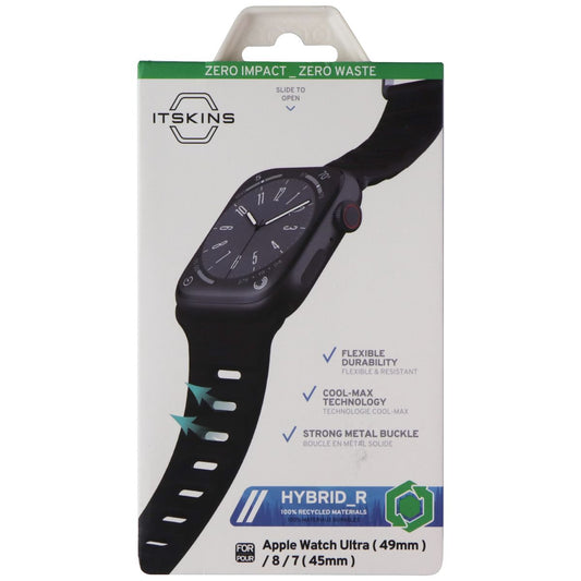 ITSKINS Hybrid_R Silicone Band for Apple Watch Ultra(49mm)/8/7(45mm) - Black Smart Watch Accessories - Watch Bands ITSKINS - Simple Cell Bulk Wholesale Pricing - USA Seller