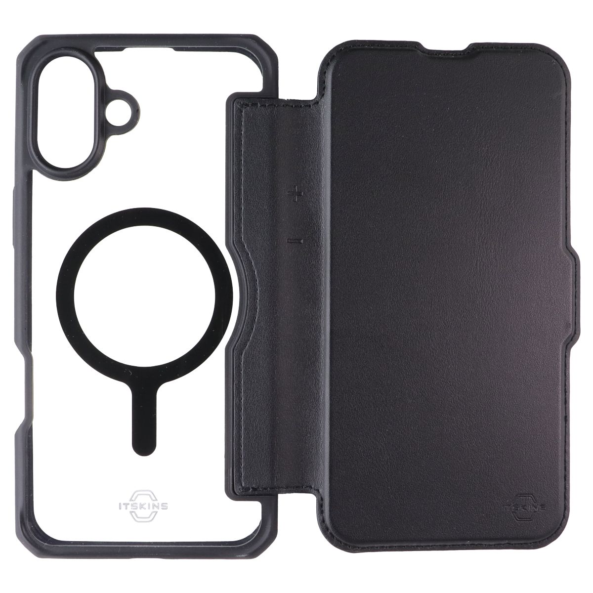 ITSKINS Hybrid_R // MagFolio Case for MagSafe for Apple iPhone 16 Plus - Black Cell Phone - Cases, Covers & Skins ITSKINS - Simple Cell Bulk Wholesale Pricing - USA Seller