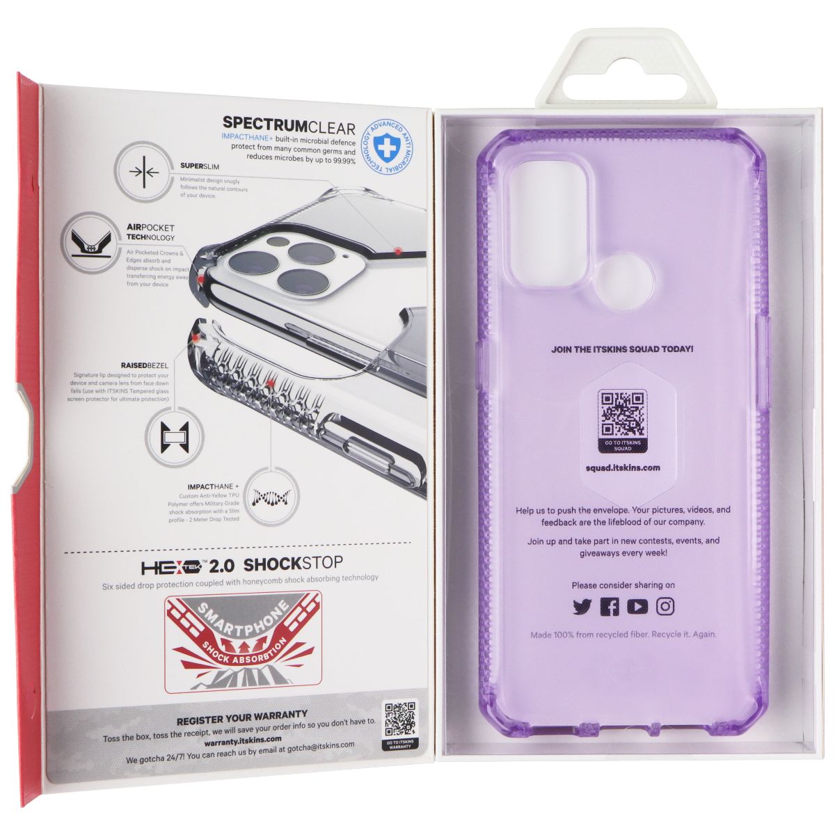 ITSKINS Spectrum // Clear Series Case for OPPO A53 / OPPO A53S - Light Purple Cell Phone - Cases, Covers & Skins ITSKINS - Simple Cell Bulk Wholesale Pricing - USA Seller